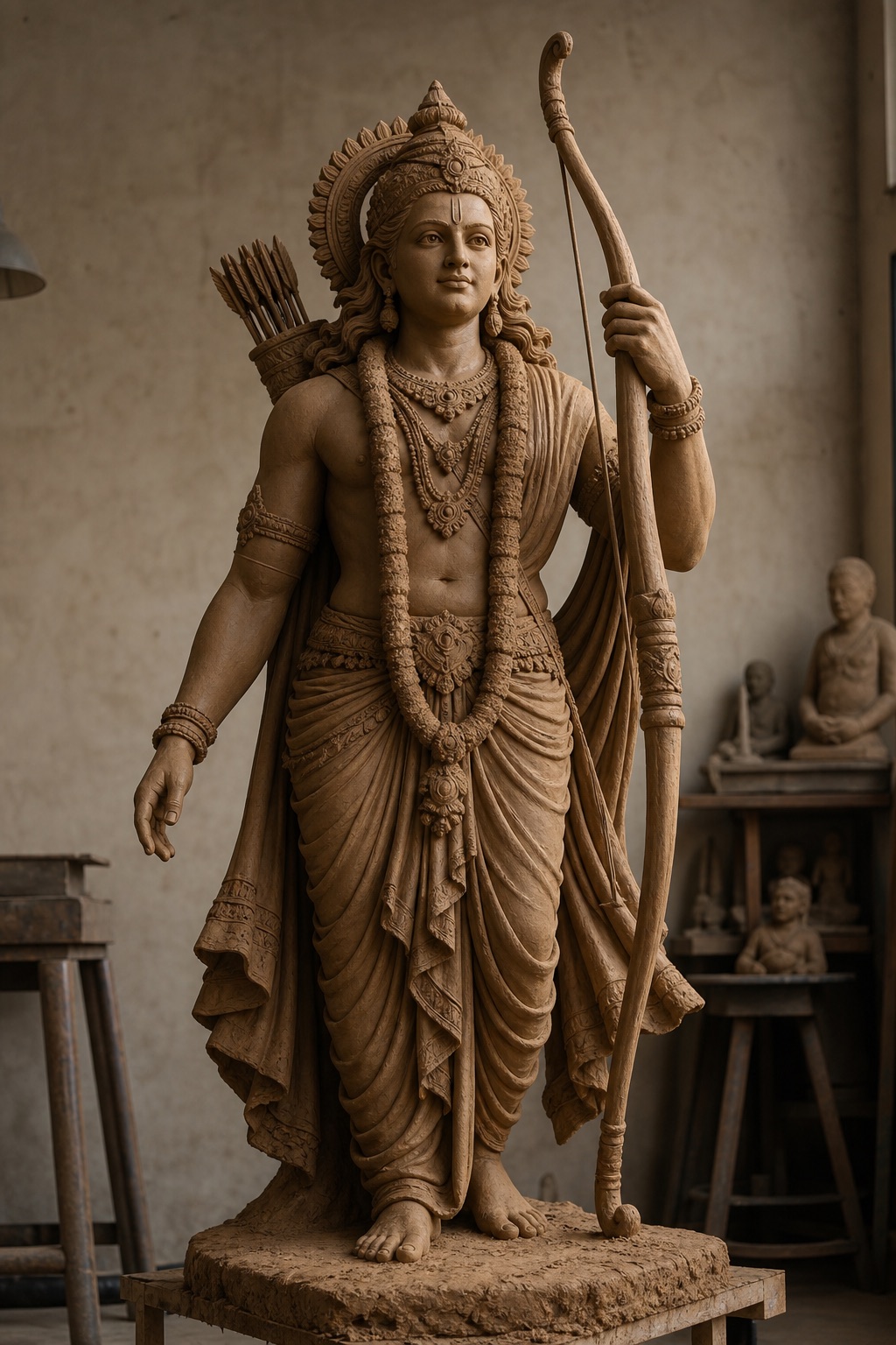 Finished clay idol sculpture